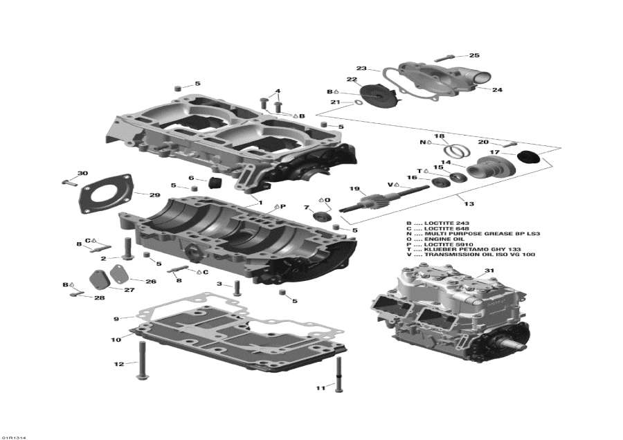 Snowmobiles   - Crankcase And Water Pump /     