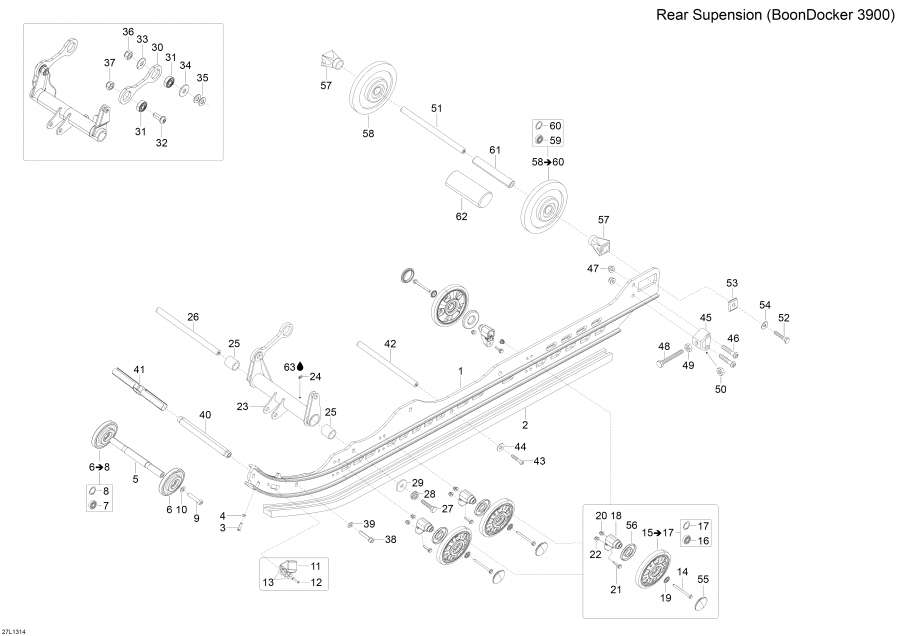 Snowmobile   - Rear Suspension (3900)