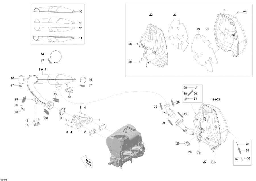 Snowmobiles lynx  - Exhaust System - ��������� �������