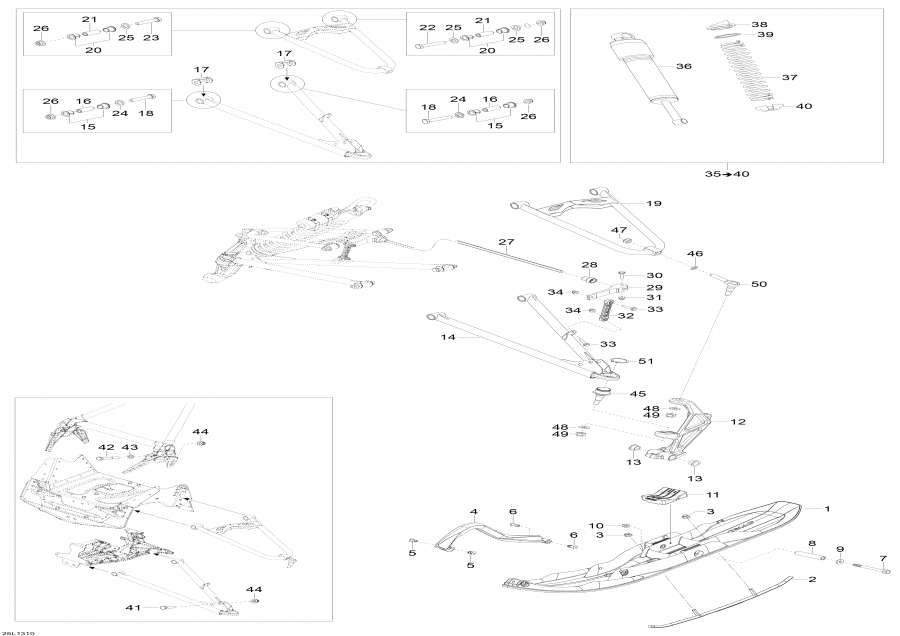 Snow mobile   - Front Suspension And Ski /    