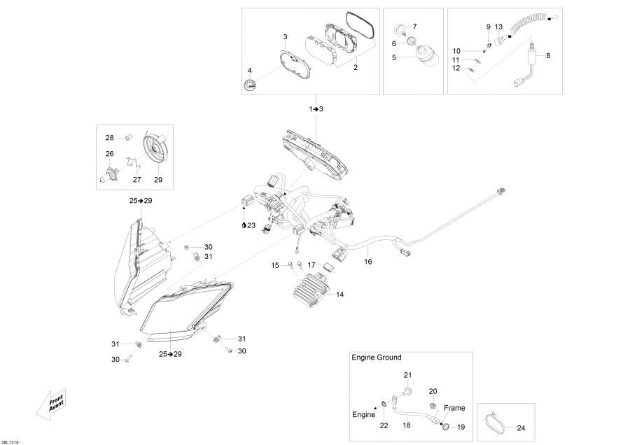 Snow mobile Lynx  - Electrical System