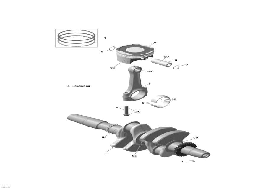Snow mobile   - Crankshaft, Pistons And Balance Shaft