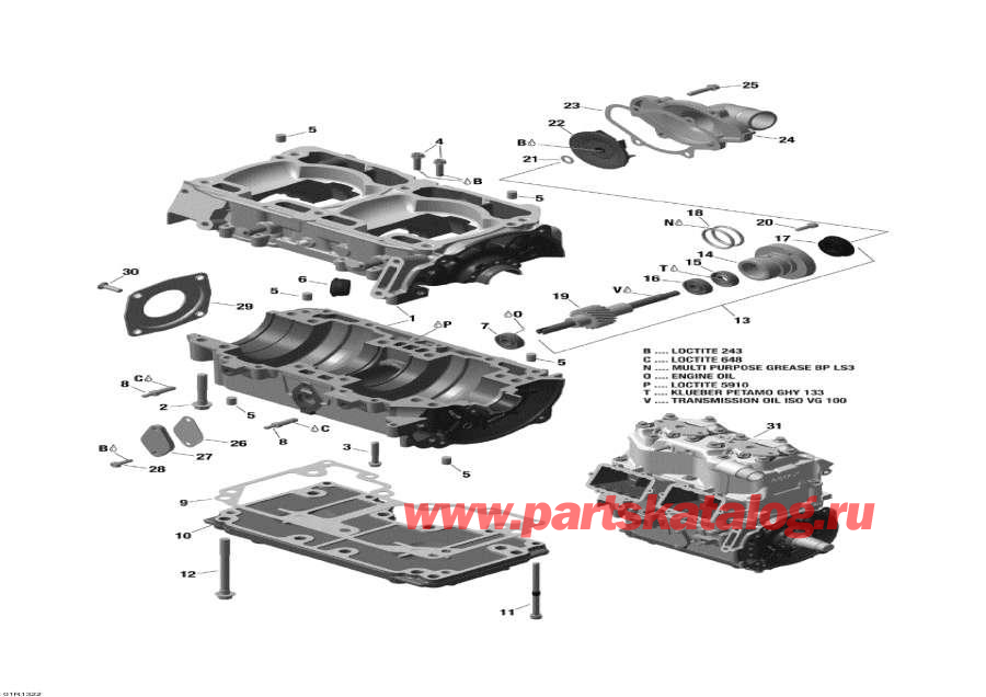  lynx  -      / Crankcase And Water Pump