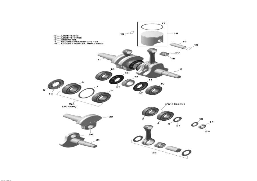 Snowmobile   - Crankshaft And Pistons -   