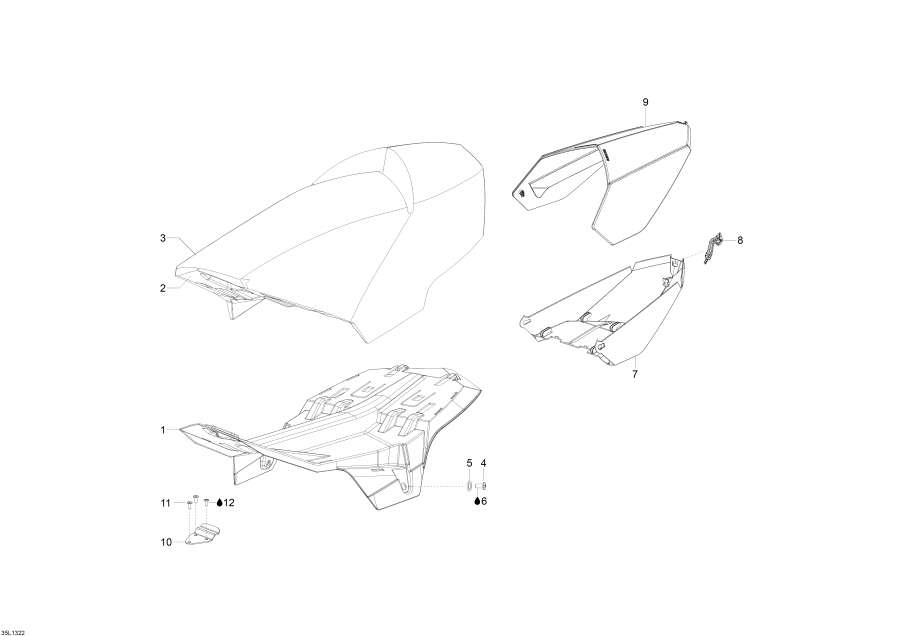 Snow mobile lynx  - Seat - 