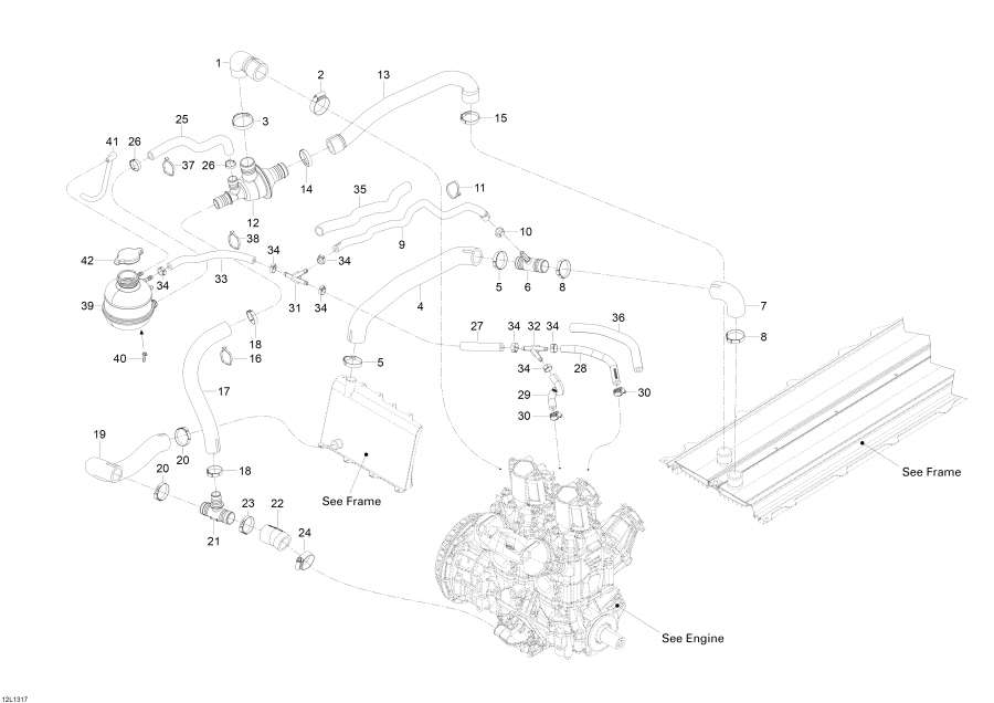 Snow mobile lynx  -  System - Cooling System