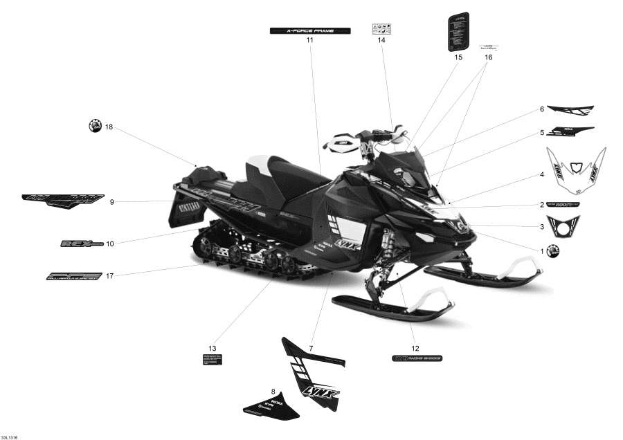 Snowmobiles lynx  - Decals / 