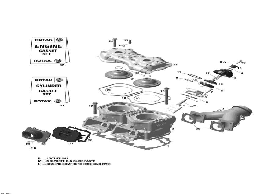  lynx  - Cylinder, Exh. Manifold And Reed Valve