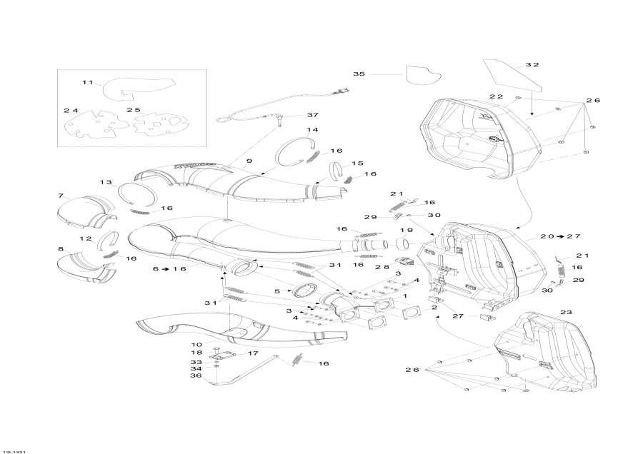 Snow mobile   - Exhaust System -  