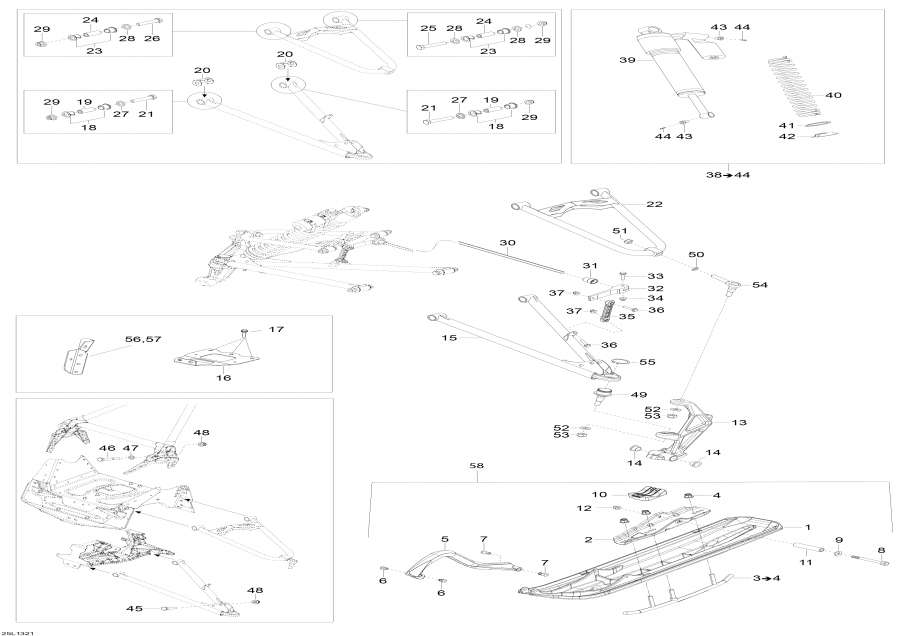 Snowmobile   - Front Suspension And Ski