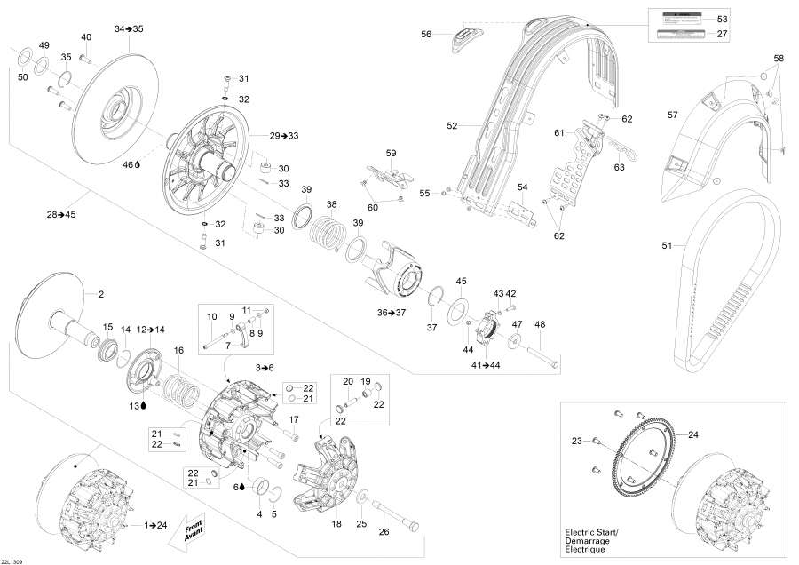Snowmobiles Lynx  - Pulley System