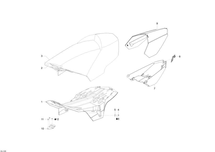 Snowmobile lynx  -  / Seat