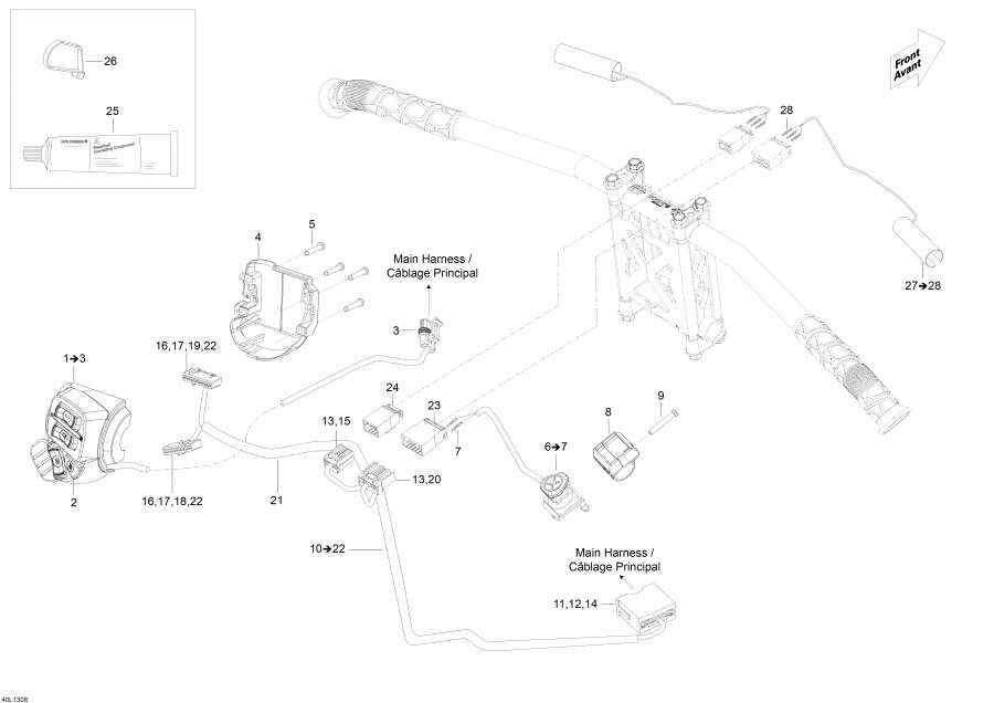 Snowmobile   - Steering Wiring Harness -   Wi  