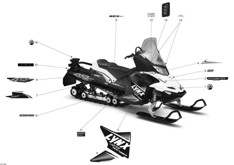 Snow mobile Lynx  -  / Decals