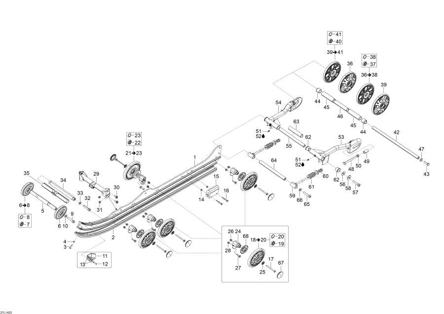 Snow mobile lynx  - ������ �������� - Rear Suspension