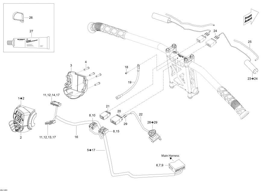 Snowmobiles Lynx  -   Wi   / Steering Wiring Harness