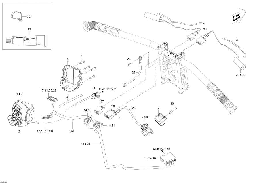 Snowmobile lynx  - Steering Wiring Harness -   Wi  