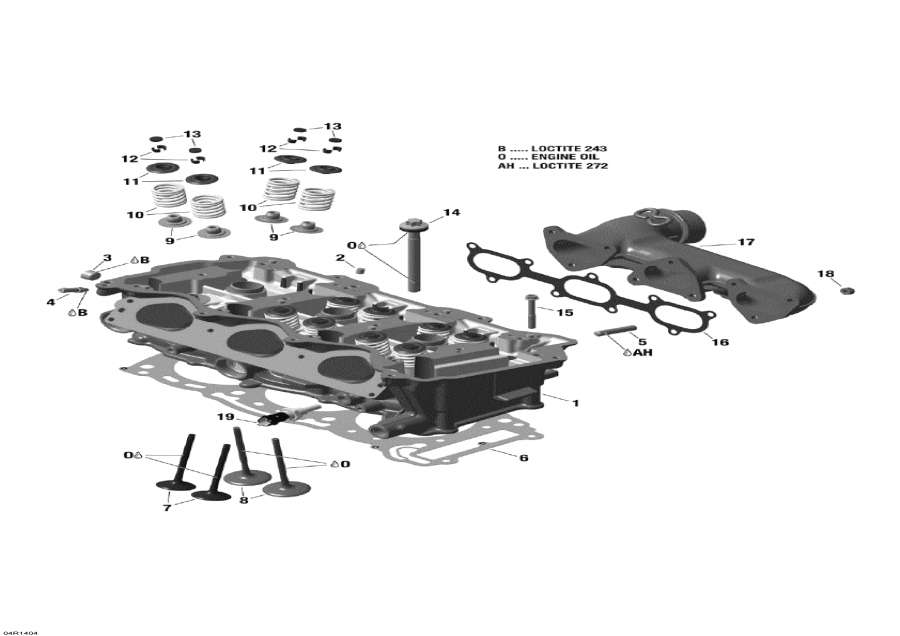 Snow mobile   - cylinder Head And Exhaust Manifold