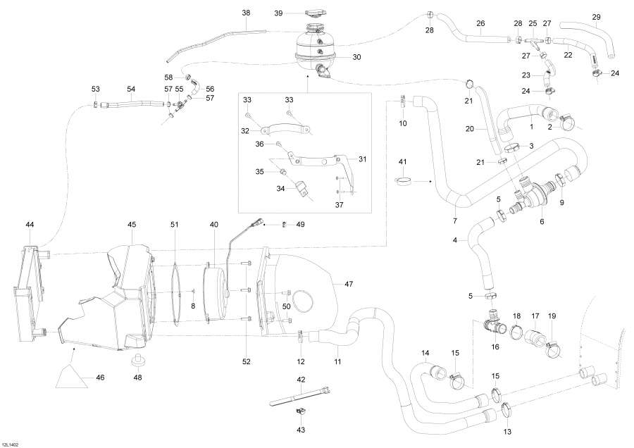 Snow mobile lynx  -  System - Cooling System