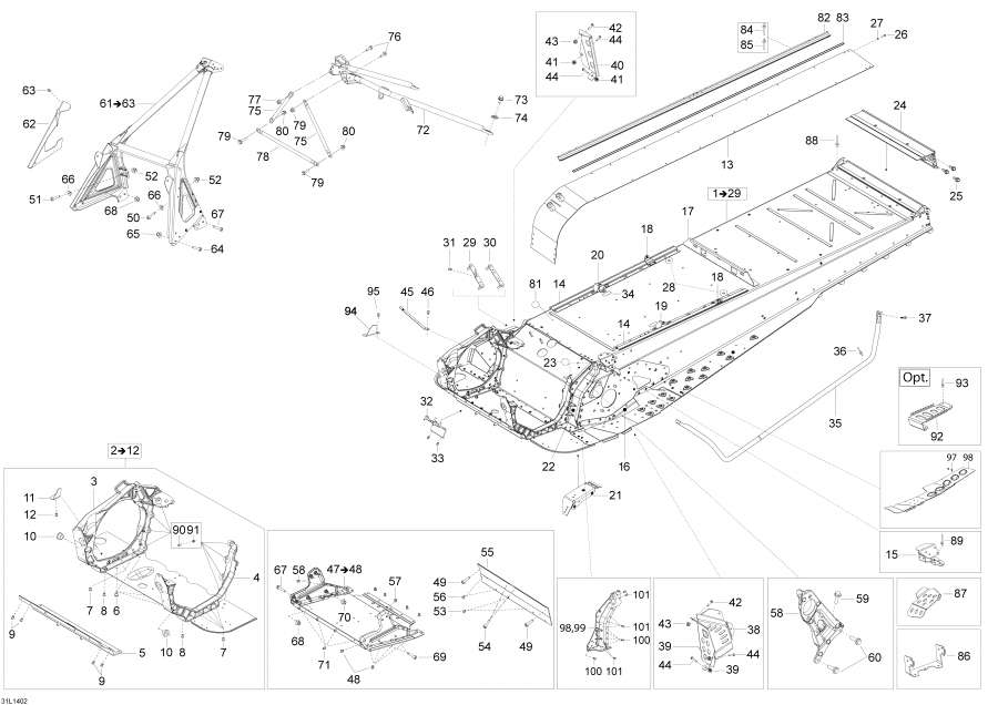 Snowmobile Lynx  - Frame - 