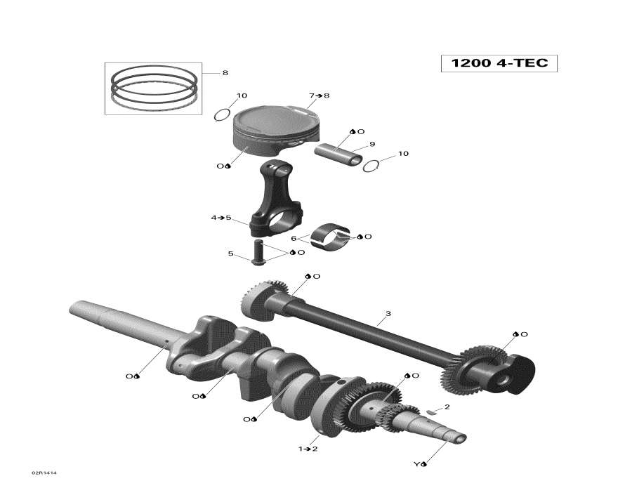 Snowmobiles Lynx  - ,   Balance  - crankshaft, Pistons And Balance Shaft