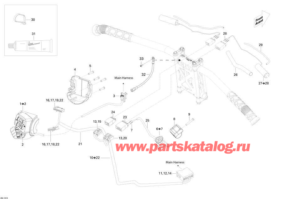 Snow mobile Lynx  -   Wi   - Steering Wiring Harness