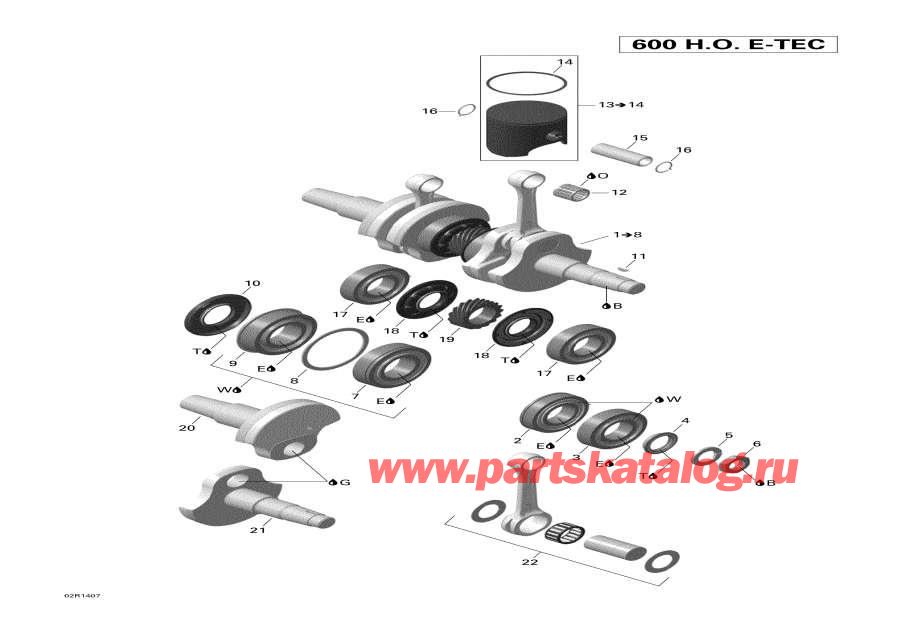 Snow mobile   - crankshaft And Pistons /   