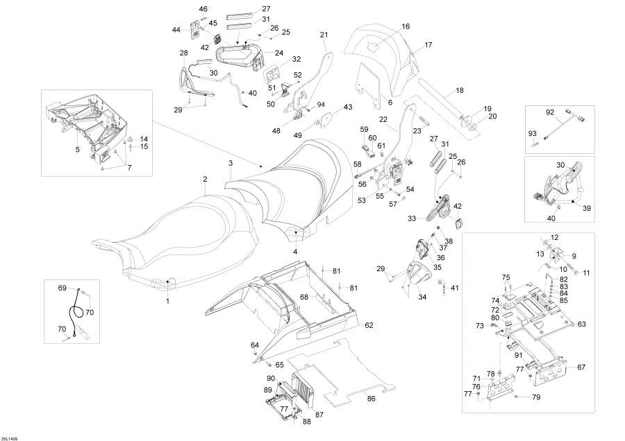 Snow mobile lynx  -  - Seat