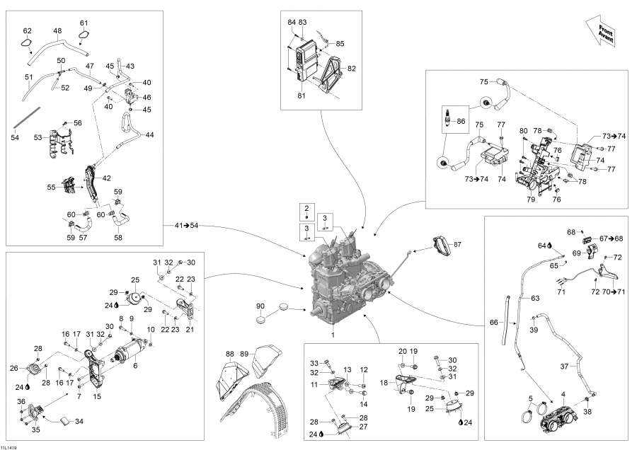 Snowmobiles lynx  - Engine And Engine Support / ��������� � ��������� S����port