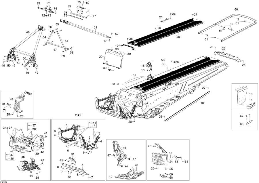 Snowmobile lynx  - Frame - 