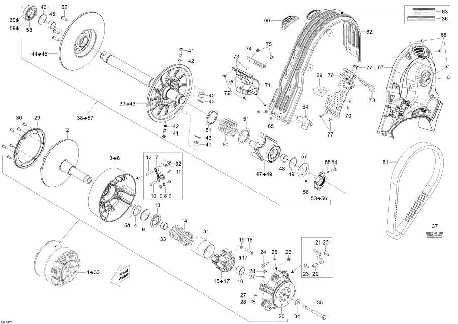 Snowmobile Lynx  - Pulley System