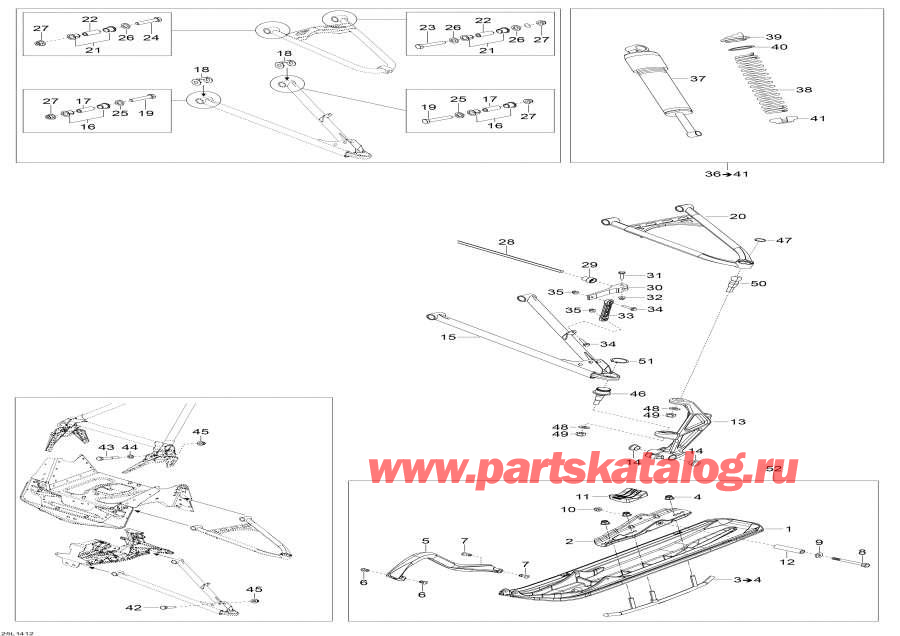 Snowmobile lynx  - Front Suspension And Ski