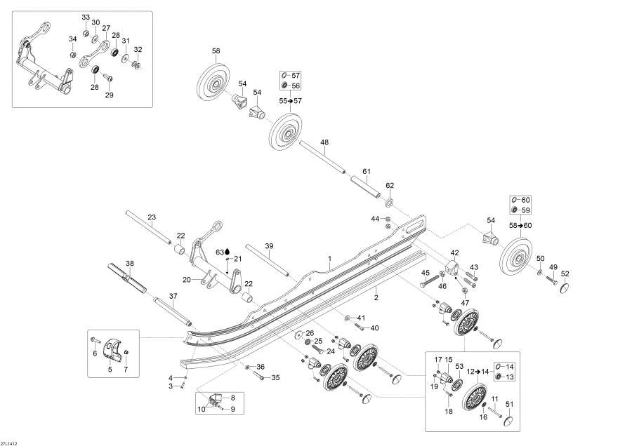 Snowmobile Lynx  - Rear Suspension -  