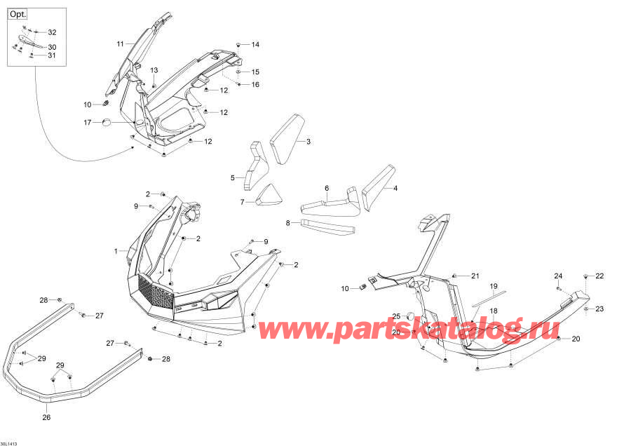 Snow mobile Lynx  - Bottom Pan /  