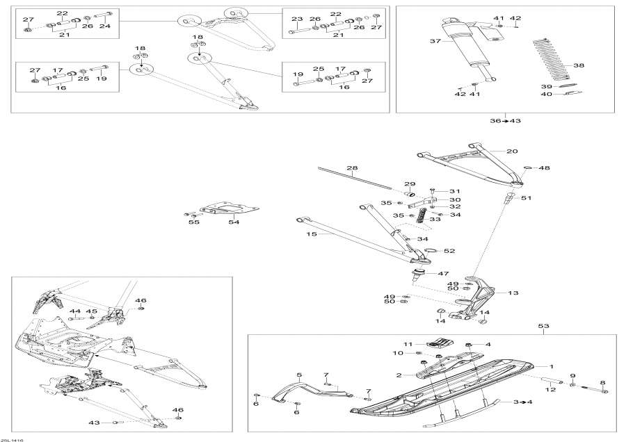 Snowmobiles lynx  - Front Suspension And Ski /    