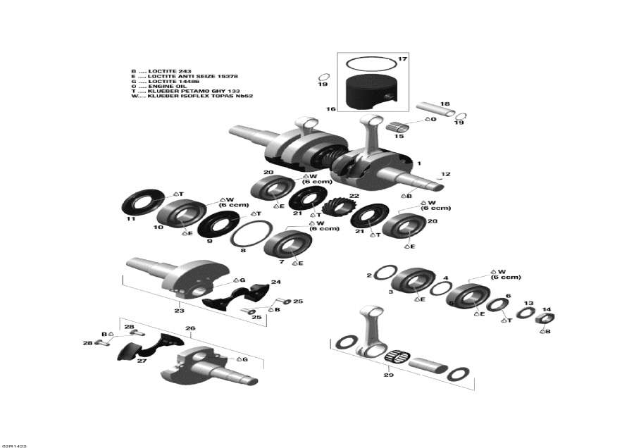 Snowmobile lynx  - Crankshaft And Pistons -   