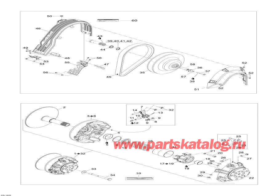 Snowmobile lynx  -  System / Pulley System