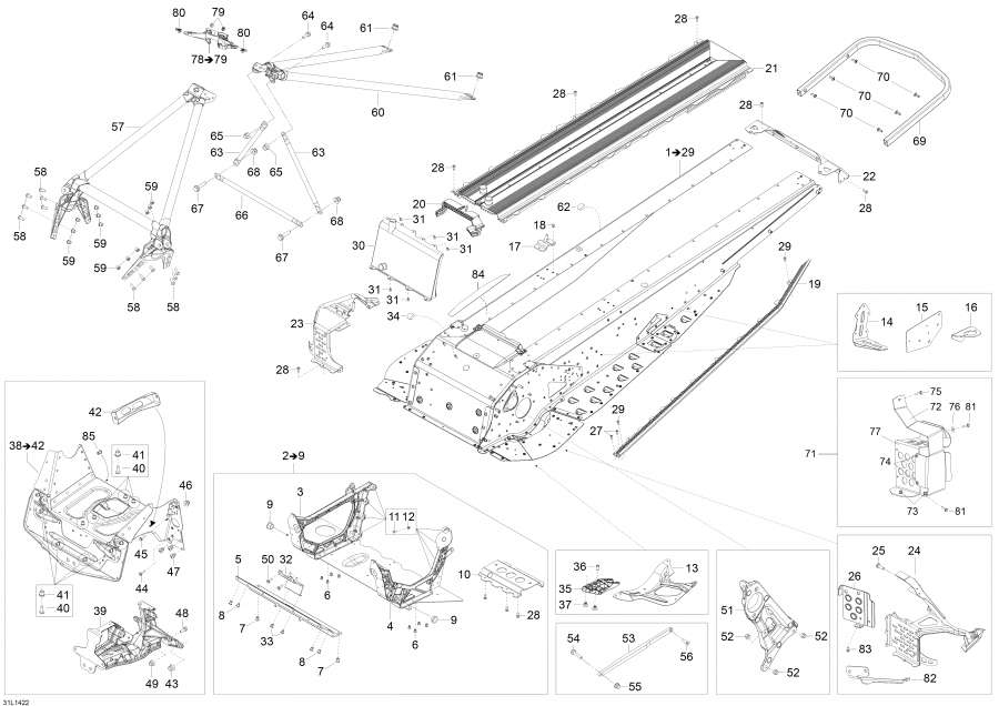 Snow mobile Lynx  - Frame - 