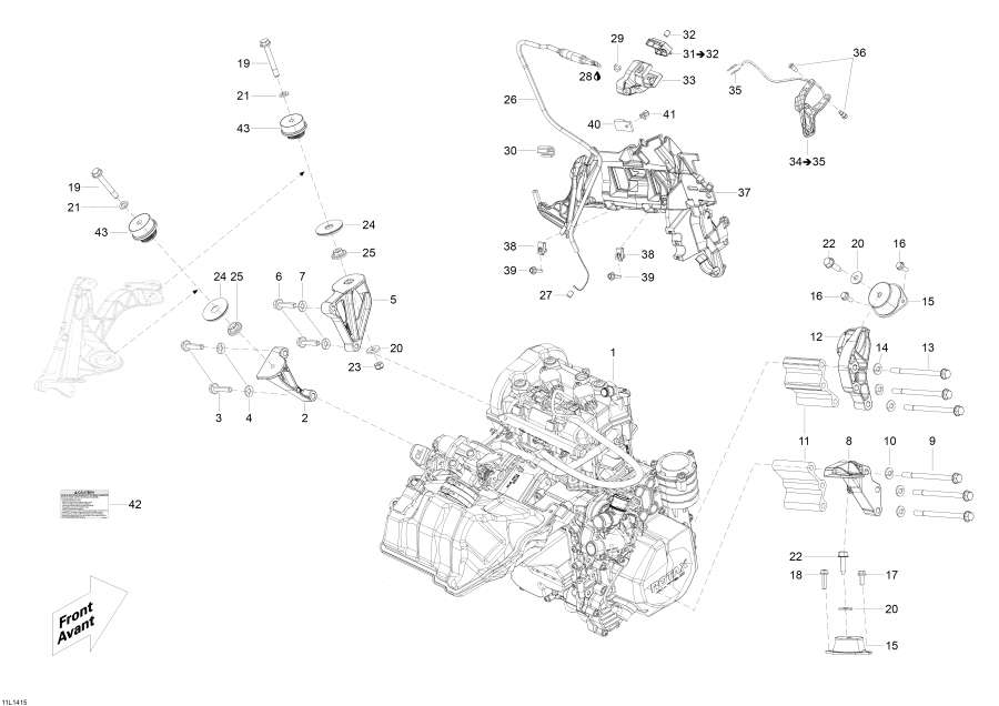 Snowmobile   - Engine And Engine Support