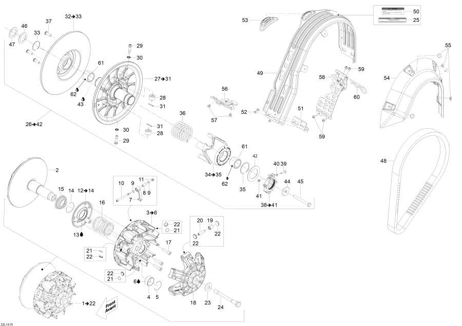 Snowmobiles   -  System / Pulley System