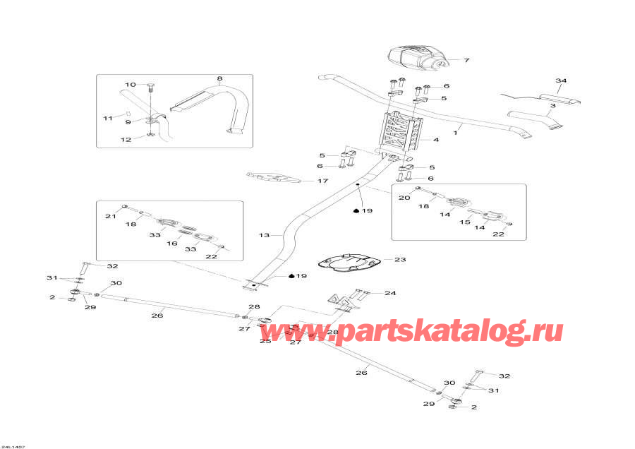 Snowmobile lynx  - Steering System -   System