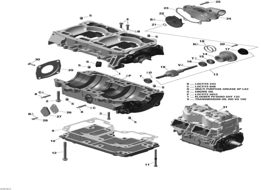 Snow mobile   -      / Crankcase And Water Pump