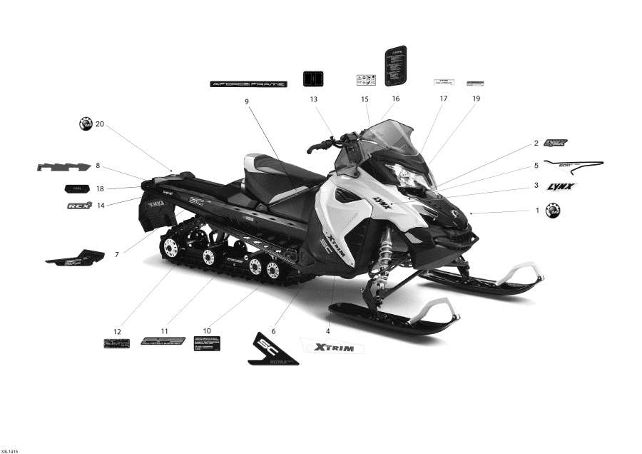 Snow mobile Lynx  - Decals