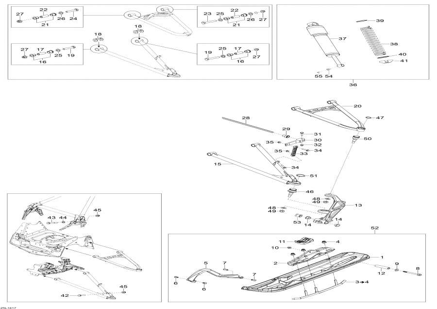 Snow mobile Lynx  - Front Suspension And Ski -    