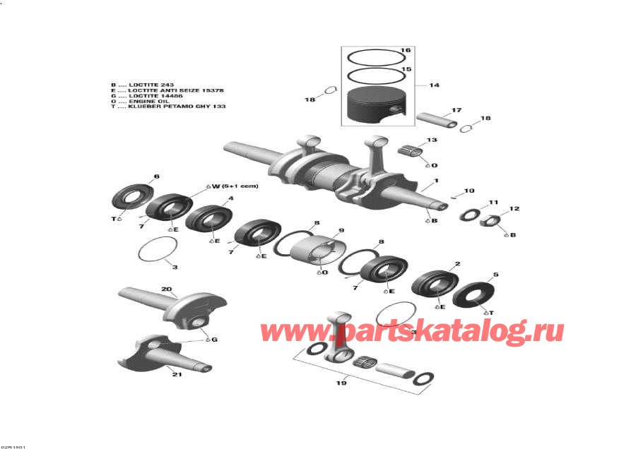 Snowmobile lynx  -  / Crankshaft