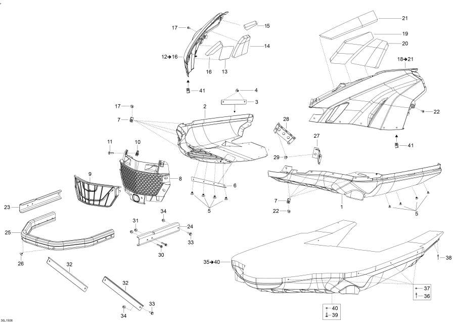 Snowmobile lynx  - Bottom Pan -  