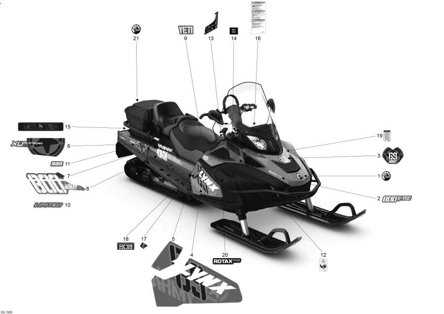 Snowmobile Lynx  - Decals / 