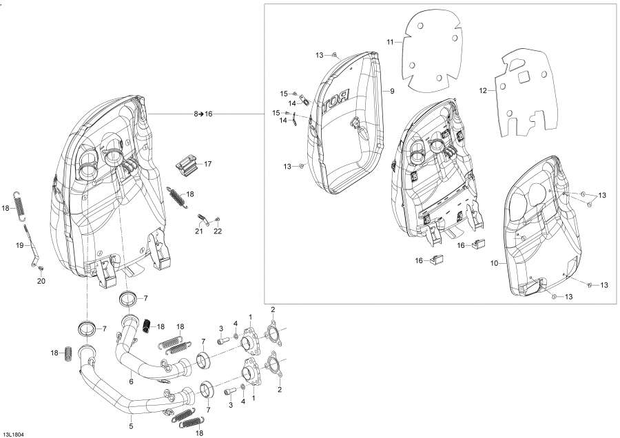 Snowmobile lynx  -  600 Ace - Rex-2 - Exhaust 600 Ace - Rex-2