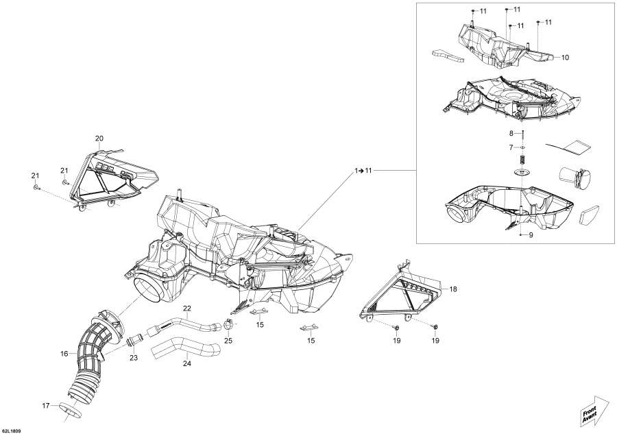 Snowmobiles Lynx  - Air Intake 600 Ace - Rex-2 - Air   600 Ace - Rex-2