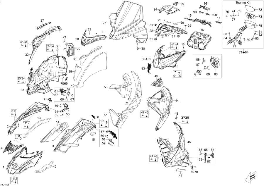 Snowmobiles lynx  - Hood 49ranger - 600 Ace